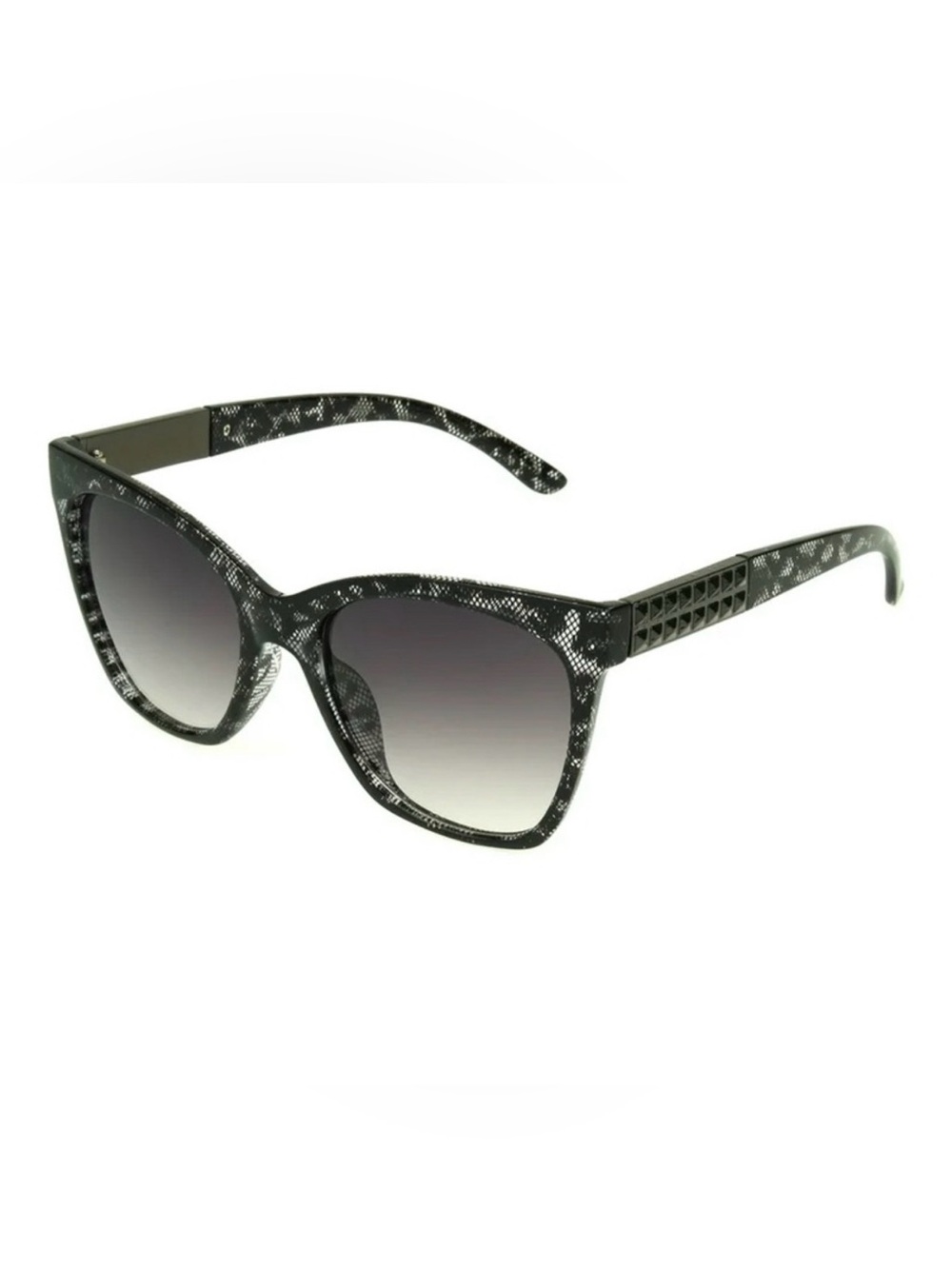 Oversized Black Studded Tinted Sunglasses